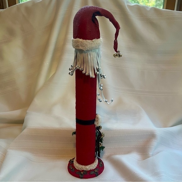 Santa Figurine Jingle Bells Whimsical Metal Beard Christmas Tree‎ EUC - Picture 6 of 11